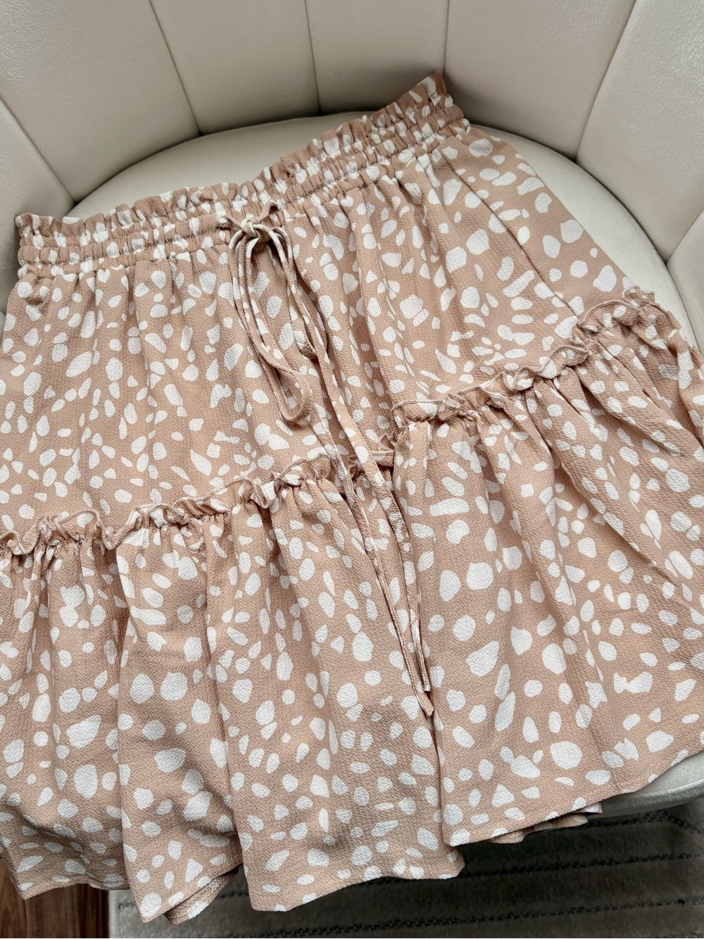 NWOT Tiered Ruffle Mini Skirt in Dot Print